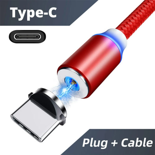 LED Magnetic USB Cable 2.4A Fast Charging Type C Cable Magnet Charger