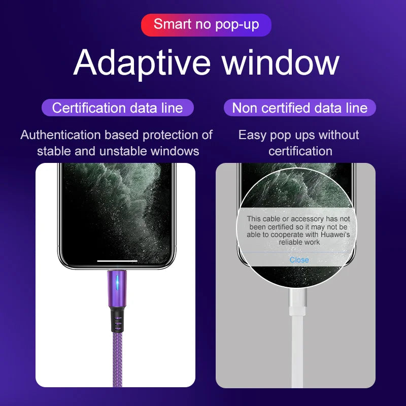 Micro USB Cable Fast Charging Universal 3A Microusb LED Lights For