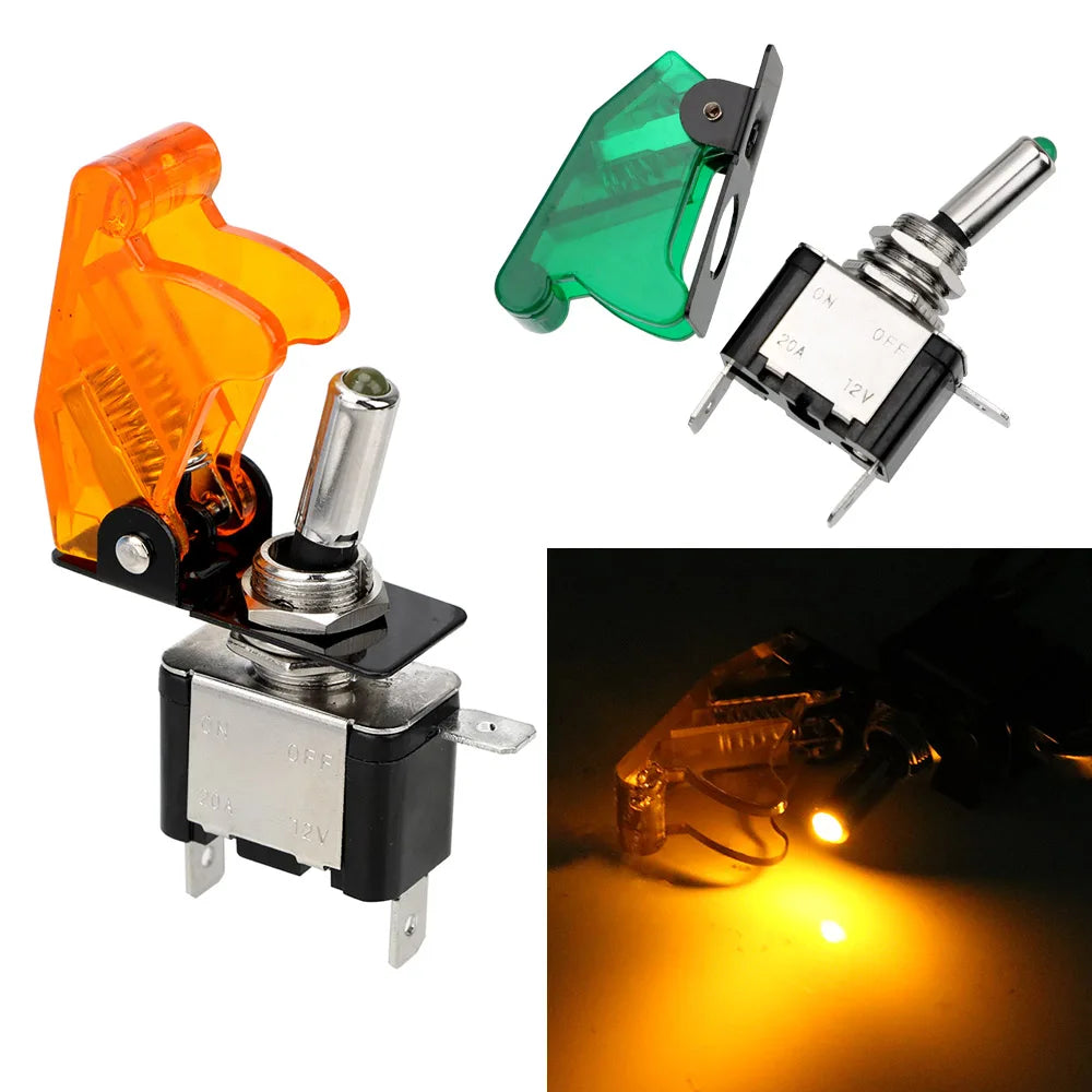 12V SPST Toggle Rocker Switch LED Light for Ignitions Boost Marine