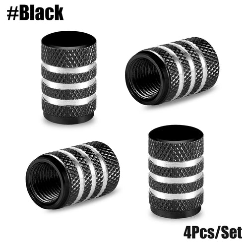AUTCOAT 4Pcs Aluminum Car Wheel Tire Valve Caps Tyre Rim Stem Covers