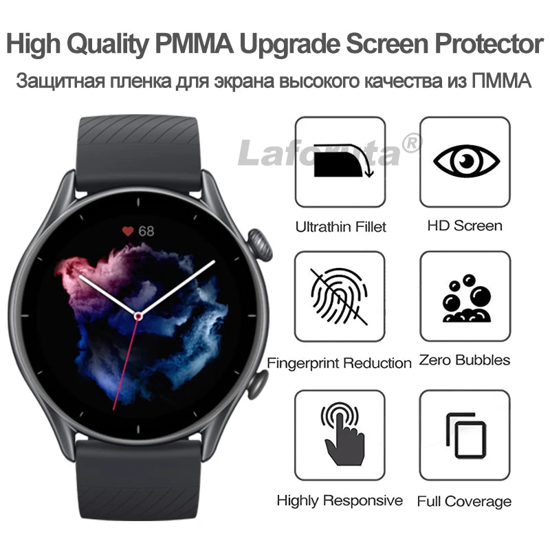 Full Cover Screen Protector For Amazfit GTR 3 Clear 3D Curved Soft