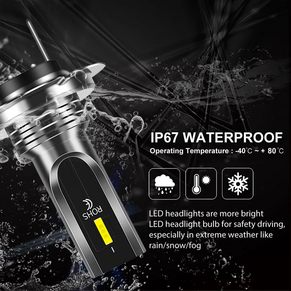 2Pcs H4 H7 H11 H10 LED Car Headlight Bulbs 3000K 6000K PSX24W 9005 HB3