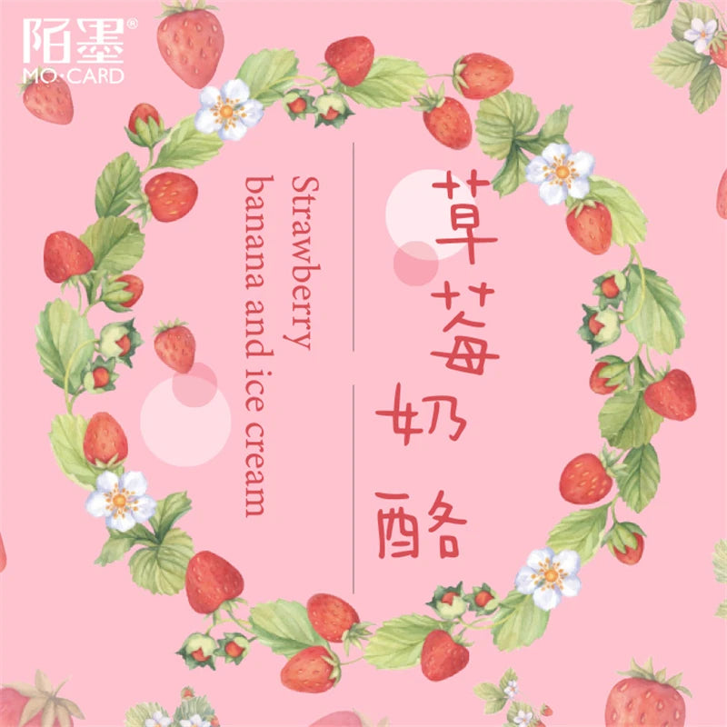 45pcs/box Yummy Strawberry Decorative Stickers Scrapbooking Stick