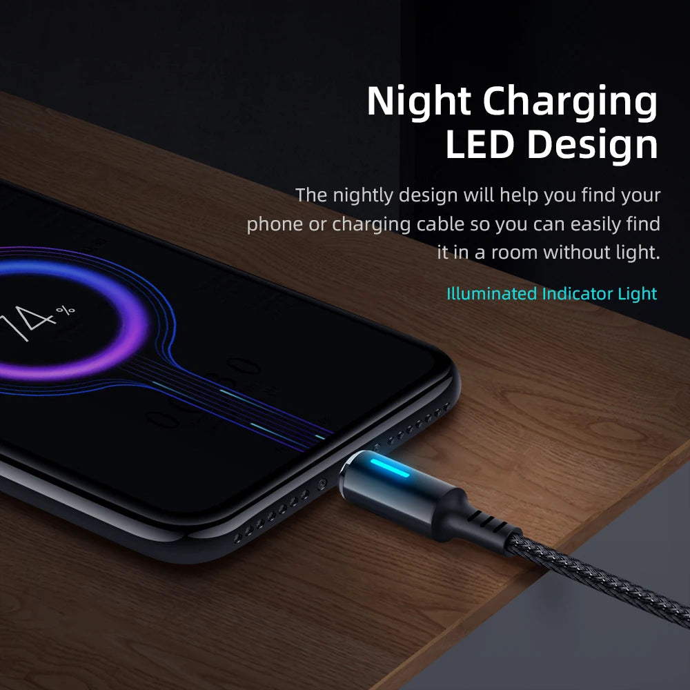 Micro USB Cable Fast Charging Universal 3A Microusb LED Lights For