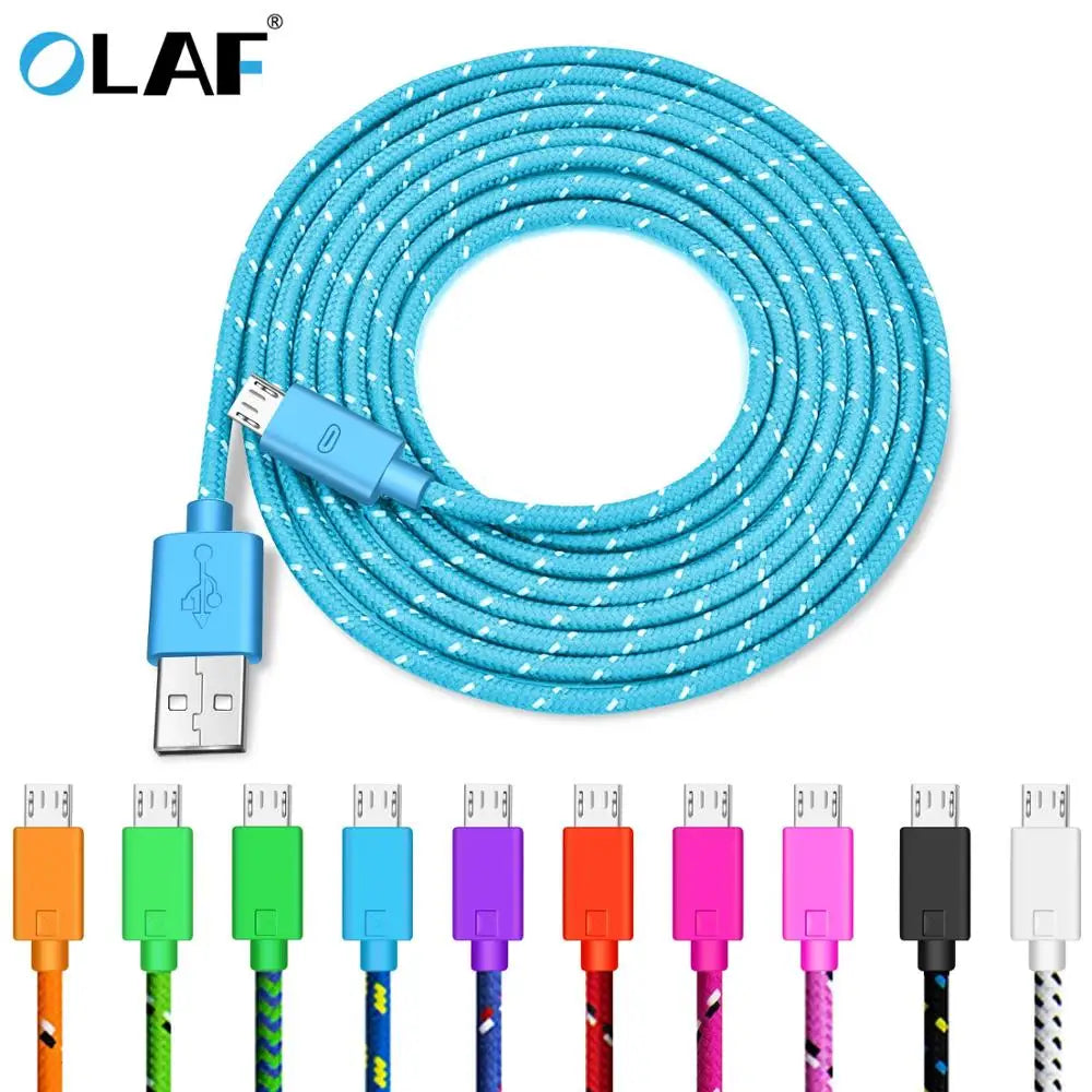 OLAF 5V 2.4A Micro USB Cable 1m 2m 3m Fast Charging Cable For Samsung