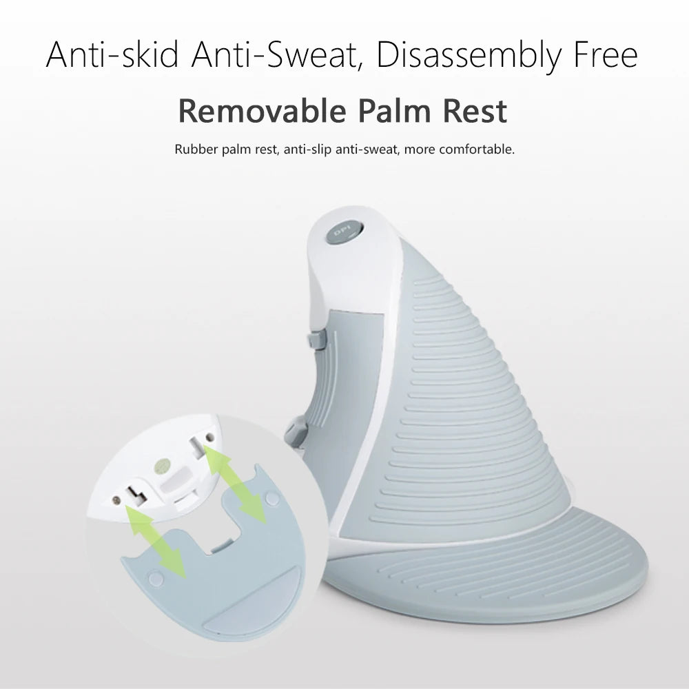 Delux M618BU White Wired Ergonomic Vertical Mouse 1600 DPI 6 Buttons