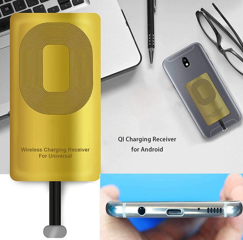 Micro USB Type C Universal Fast Wireless Charger adapter For Samsung