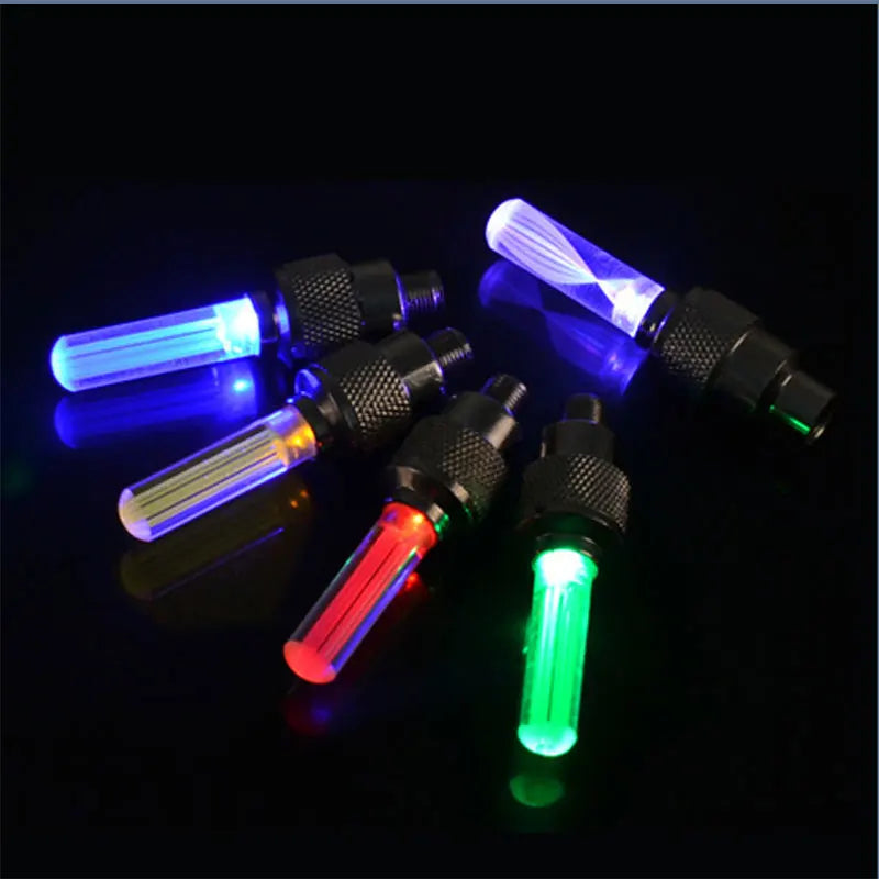 1x Neon Bicycle Tire Valve Caps Light Bike Spoke Lamp Mini LED Night