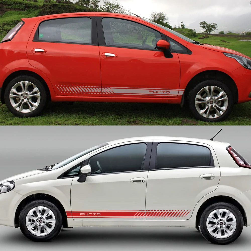 2pcs Car Long Side Stripes Stickers DIY Auto Vinyl Film Decals For