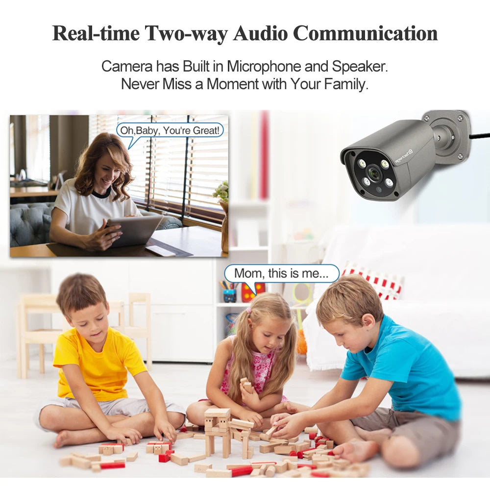 Techage UHD 4K 8MP 5MP Security POE Camera Smart AI Human Detect