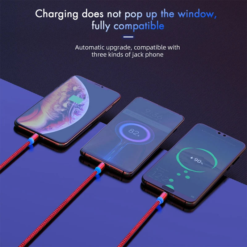 LED Magnetic USB Cable 2.4A Fast Charging Type C Cable Magnet Charger