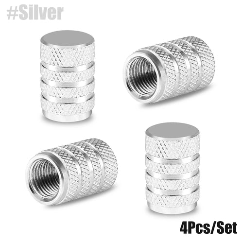 AUTCOAT 4Pcs Aluminum Car Wheel Tire Valve Caps Tyre Rim Stem Covers