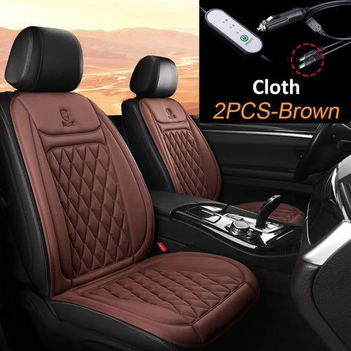 2pcs Heated Car Seat Cushion Fast Heating Seat Covers 12V/24V
