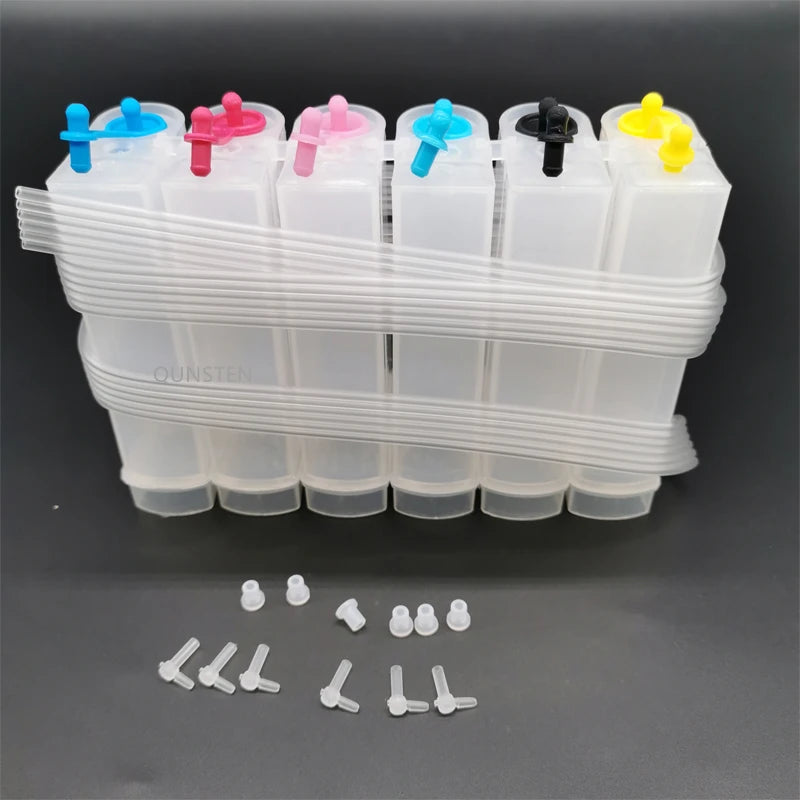 6 Color CISS Outer Ink Tank 85ml Volume Bottle DIY Refill Kit Tool For