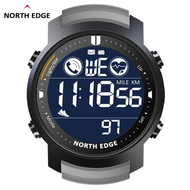 NORTH EDGE Men's Digital Watch Military Waterproof 50M Running Sports