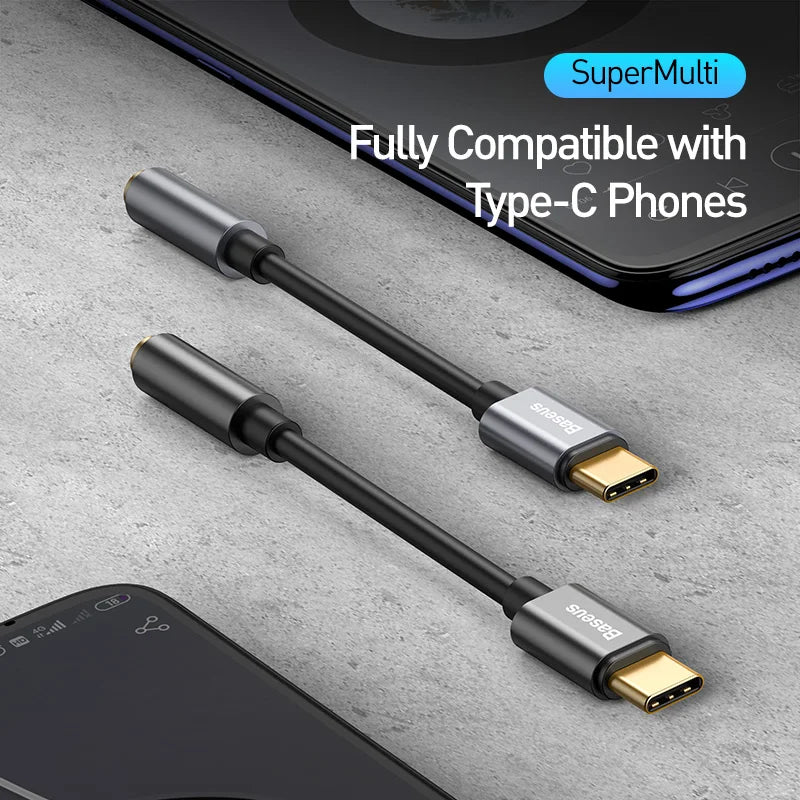 Baseus Type C to 3.5mm Earphone Jack AUX USB C Cable Headphones