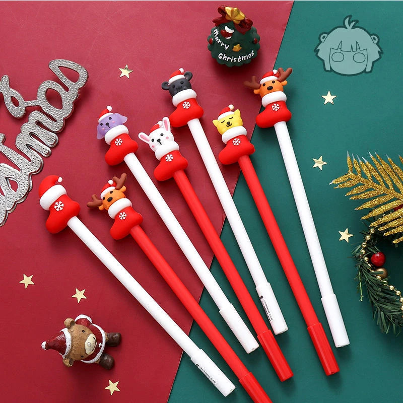 20Pcs Kawaii Christmas Gel Pen Cute Christmas Tree Reindeer Santa
