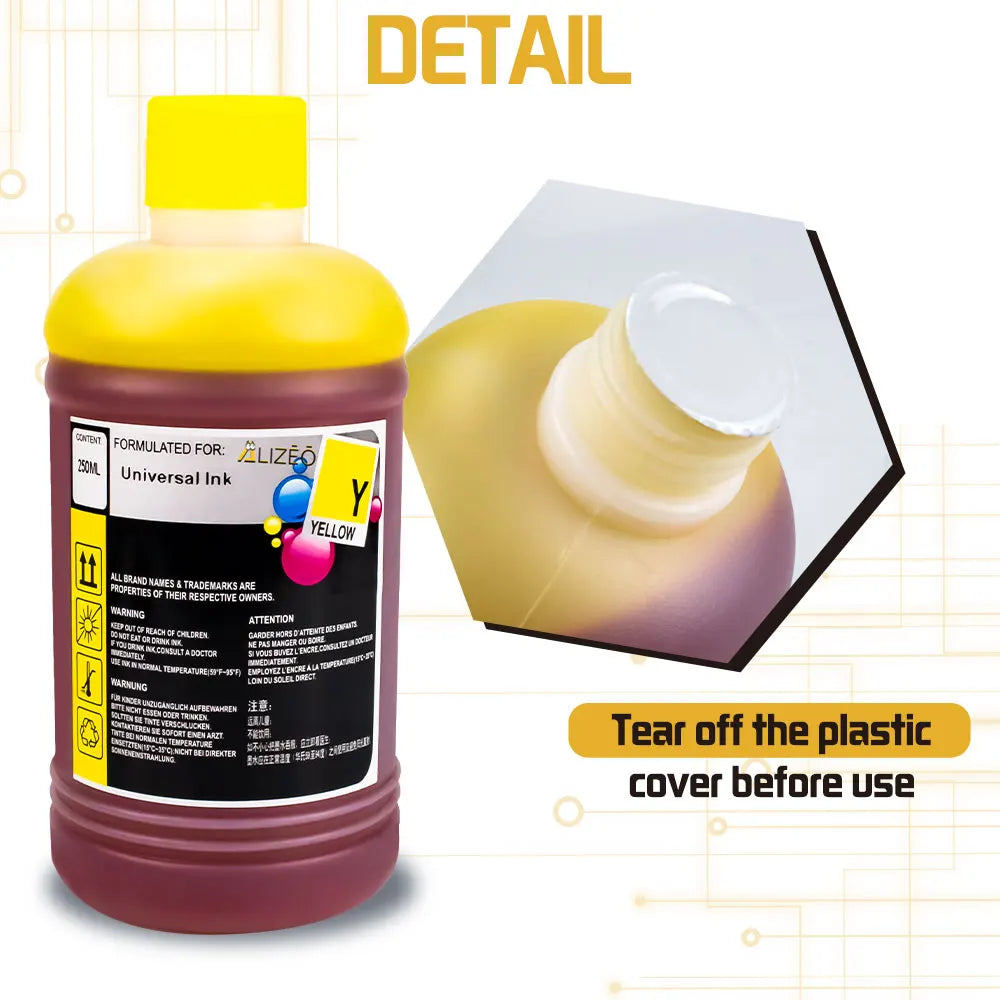 250ml Refill Dye Ink Kit Universal Ink Compatible for HP Canon Epson