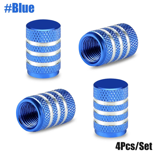 AUTCOAT 4Pcs Aluminum Car Wheel Tire Valve Caps Tyre Rim Stem Covers