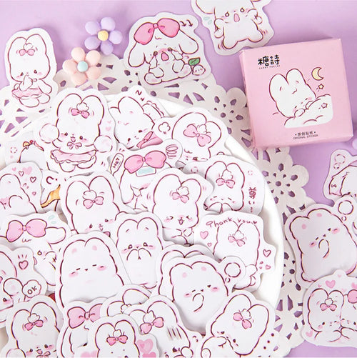 45 pcs/box Cute rabbit daily Kawaii Decoration Stickers Planner