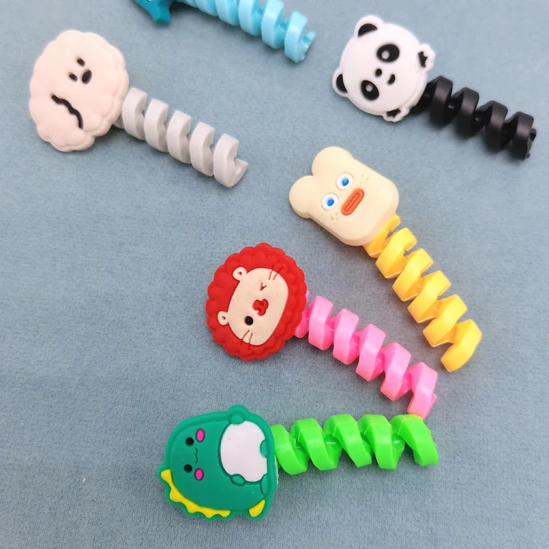 Cartoon Cable Protector For iPhones Android Type-c Winder USB Charging