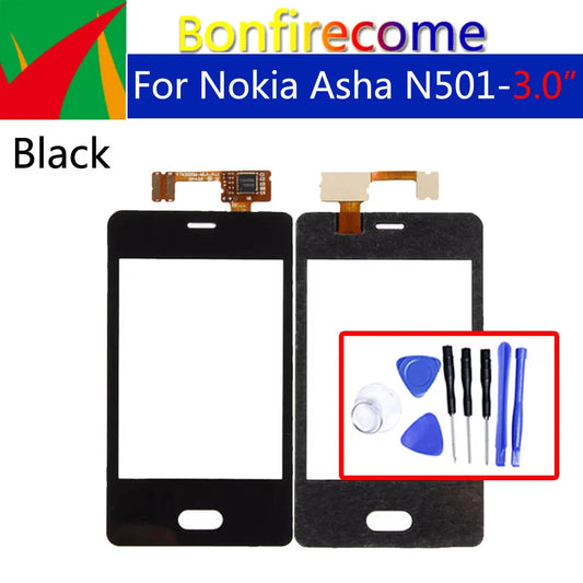 Black Touch Screen For Nokia Asha N501 501  Digitizer Panel Sensor