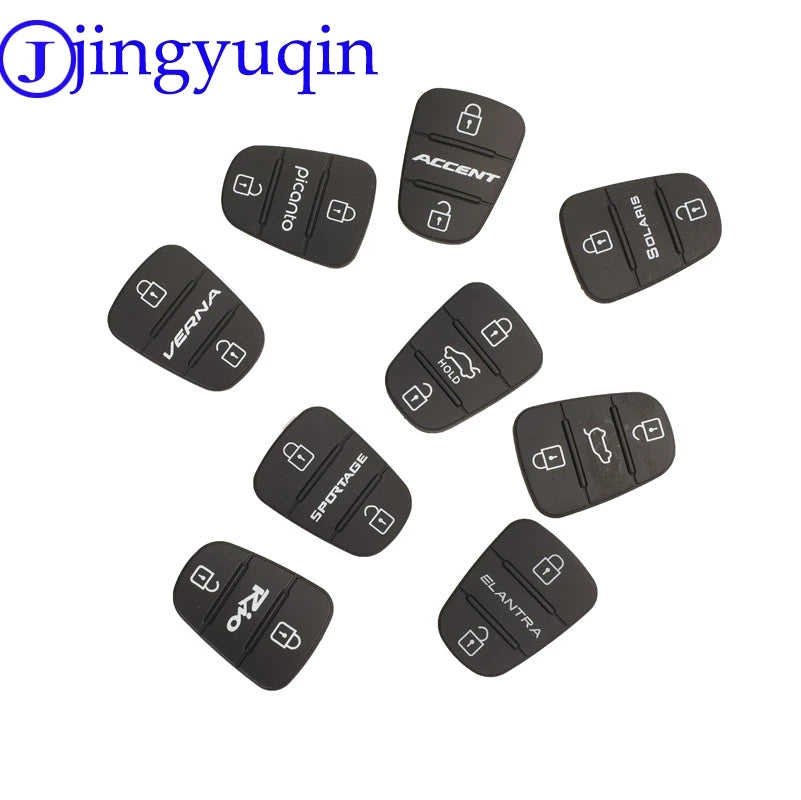 jingyuqin New Replacement Rubber Pad 3 Buttons Flip Car Remote Key