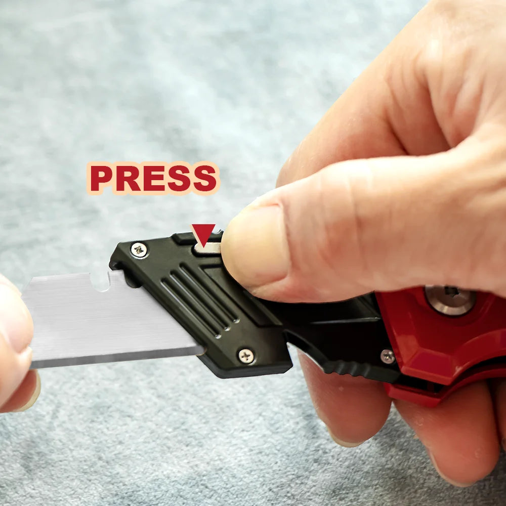 T TOVIA Folding Knife Replaceable Utility Knife for Cable Cartons