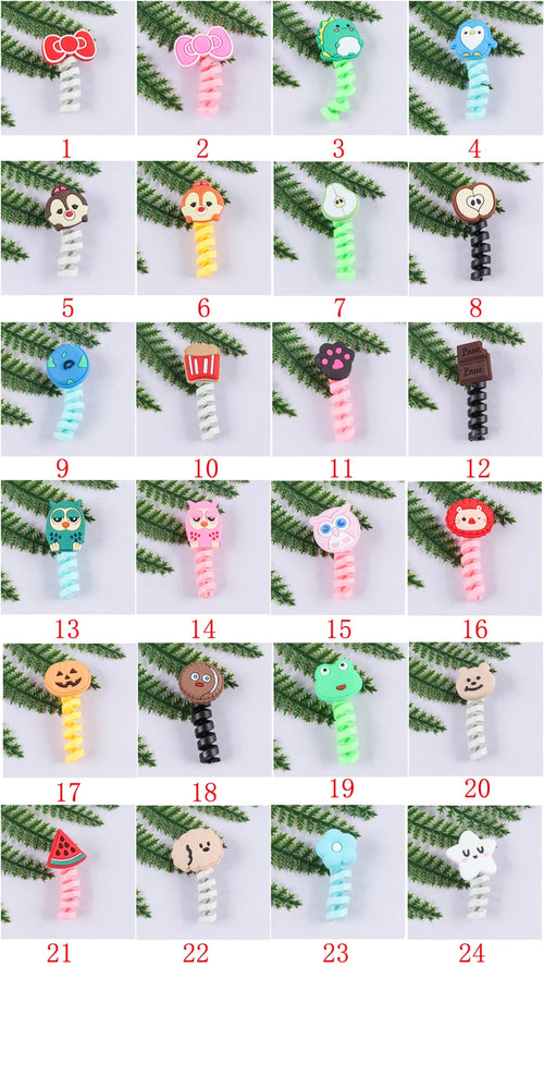 Cartoon Cable Protector For iPhones Android Type-c Winder USB Charging
