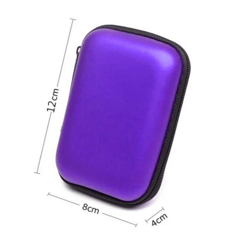 STONEGO Zipper Earphone Case Leather Earphone Storage Box Portable USB