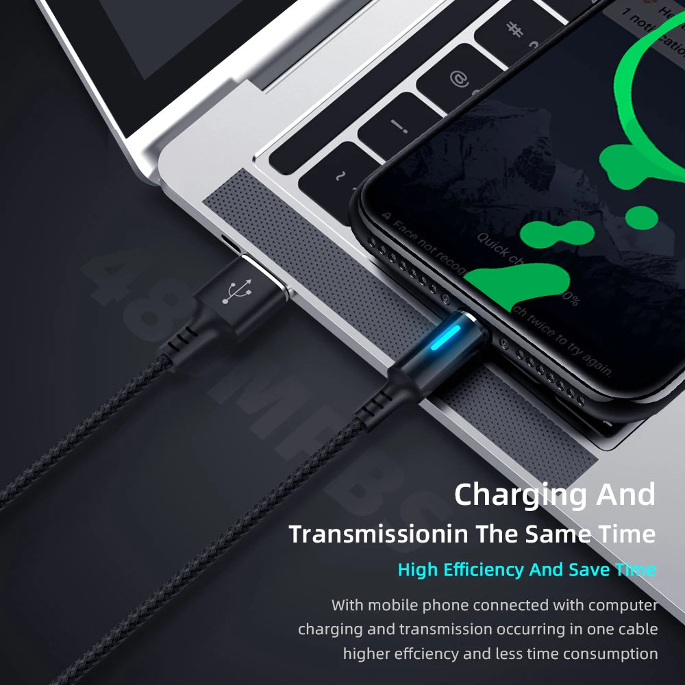 Micro USB Cable Fast Charging Universal 3A Microusb LED Lights For