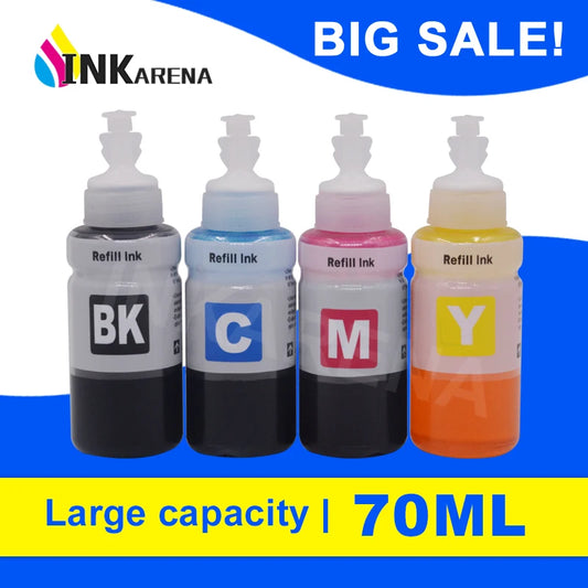 INKARENA 70ml X 4 Printer Dye Ink Refill Kit For Epson Expression