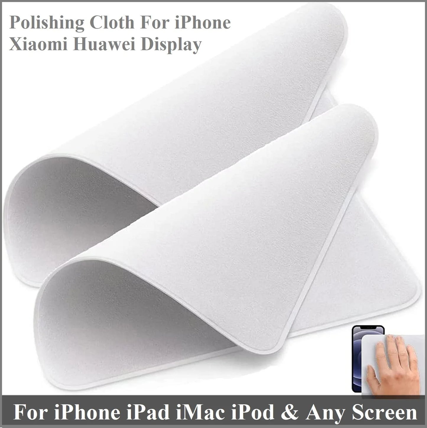 Polishing Cloth For iPhone Screen Double-Layer Microfiber Reusable