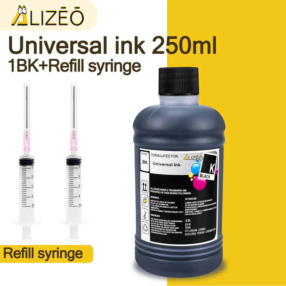 250ml Refill Dye Ink Kit Universal Ink Compatible for HP Canon Epson