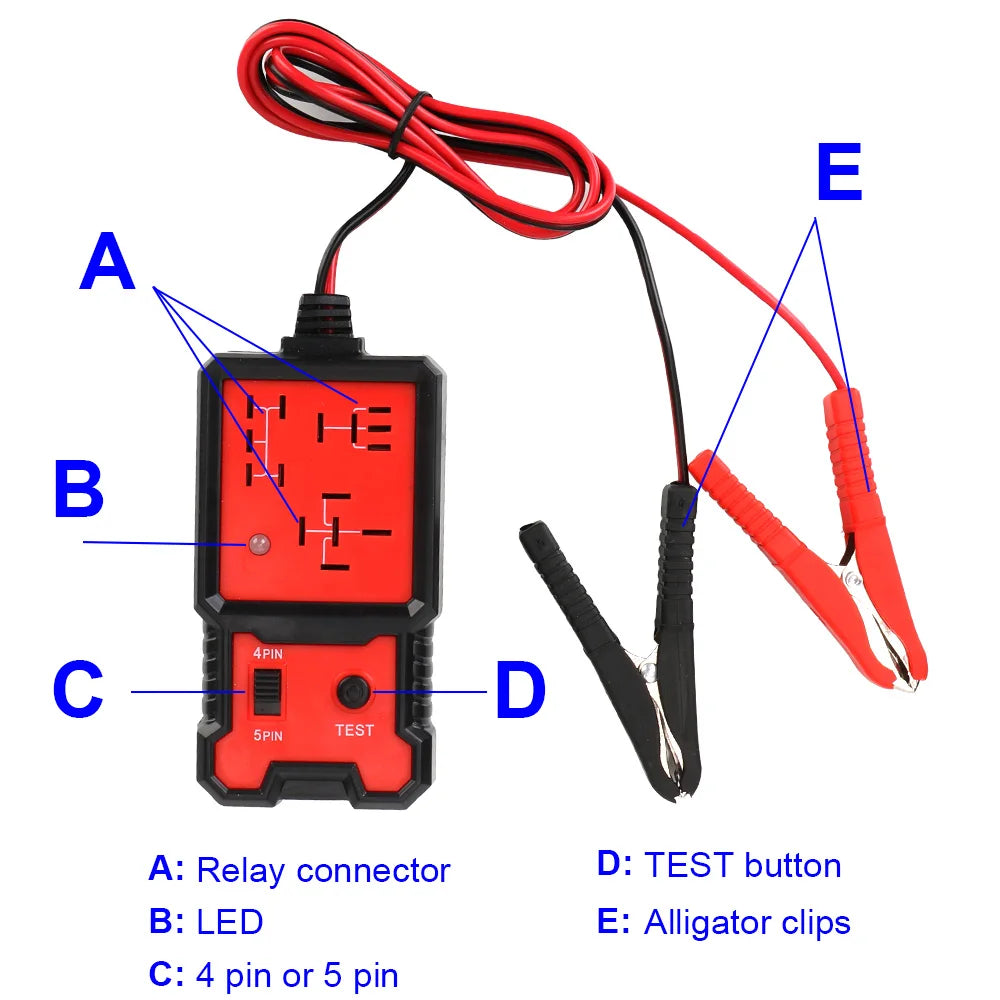LED Indicator Light Car Battery Checker Electronic Test Car Relay