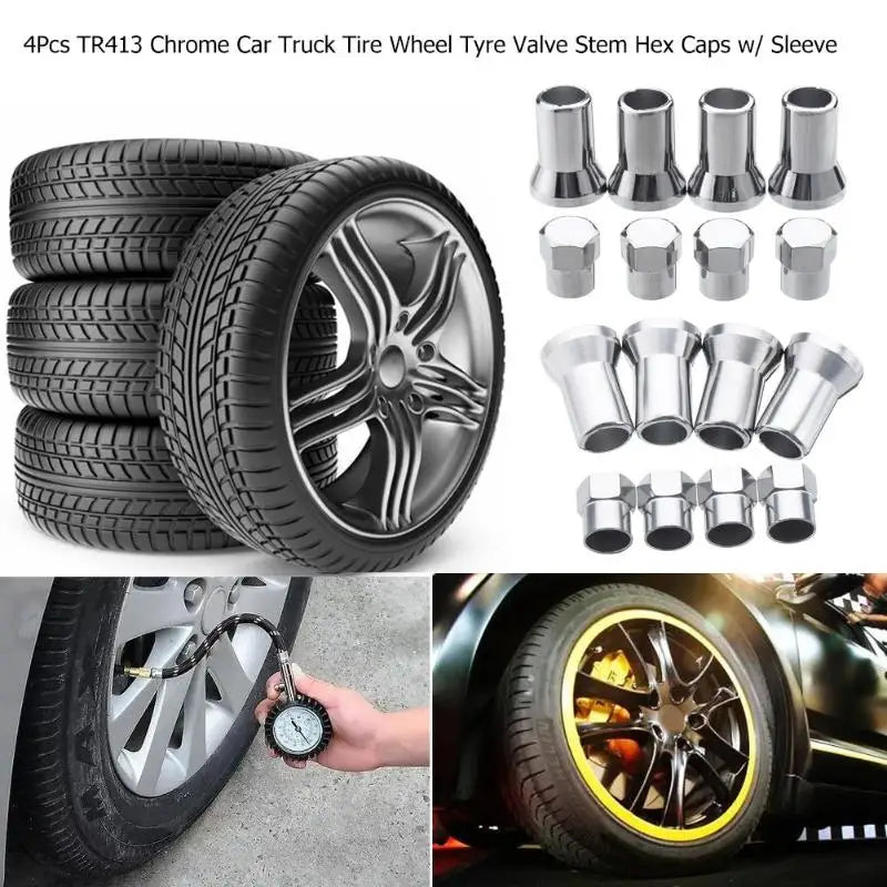 Automobiles 4Pcs/set TR413 Chrome Car Truck Tire Wheel Tyre Valve Stem