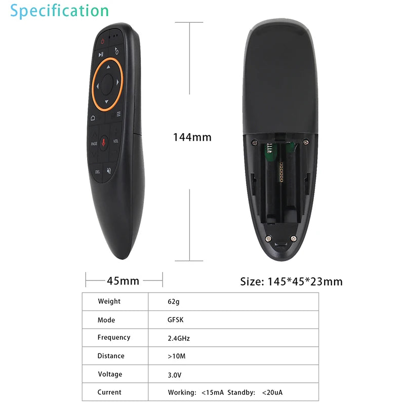 G10S Air Mouse Voice Control 2.4G USB Receiver G10s with Gyro Sensing
