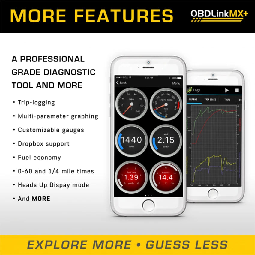 OBDLink MX PLUS OBD2 Scanner Diagnostic Scan Tool for iOS Android,