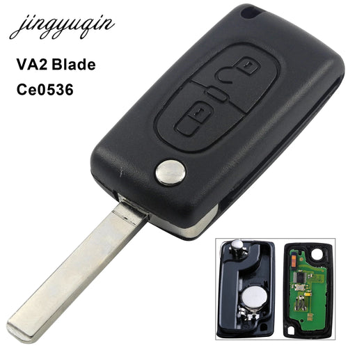 jingyuqin 2 Button VA2 Car Key For Citroen C2 C3 C4 PICASSO Remote
