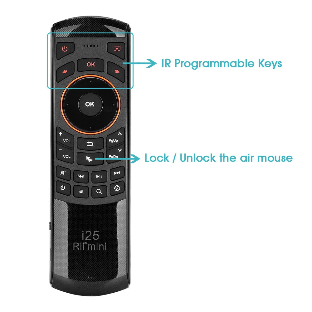Rii i25 2.4G Mini Wirless Air Mouse Keyboard With IR Remote Control PC