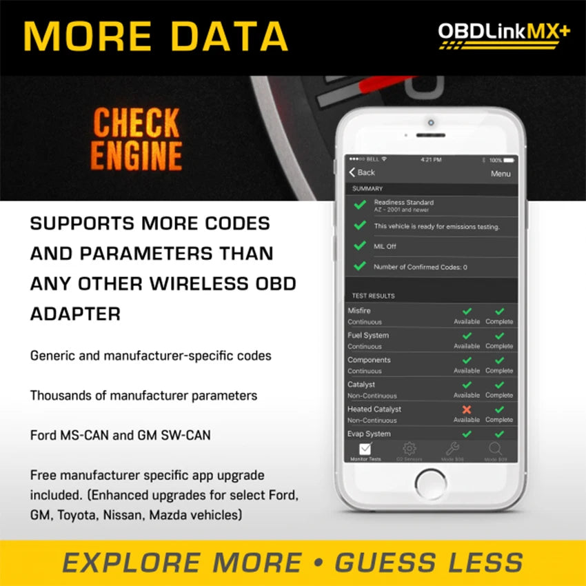 OBDLink MX PLUS OBD2 Scanner Diagnostic Scan Tool for iOS Android,