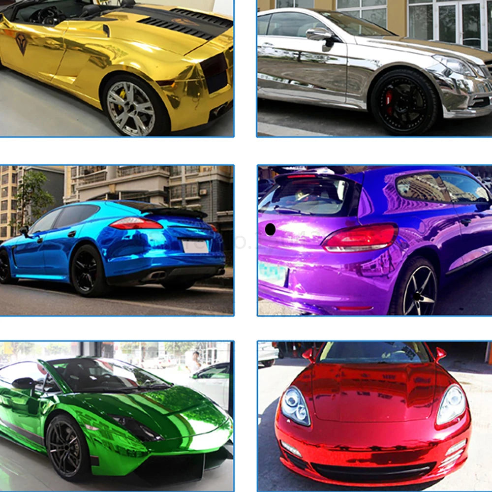 10/30x100cm Chrome Mirror Vinyl Wrap Film Car Sticker Decal DIY Car