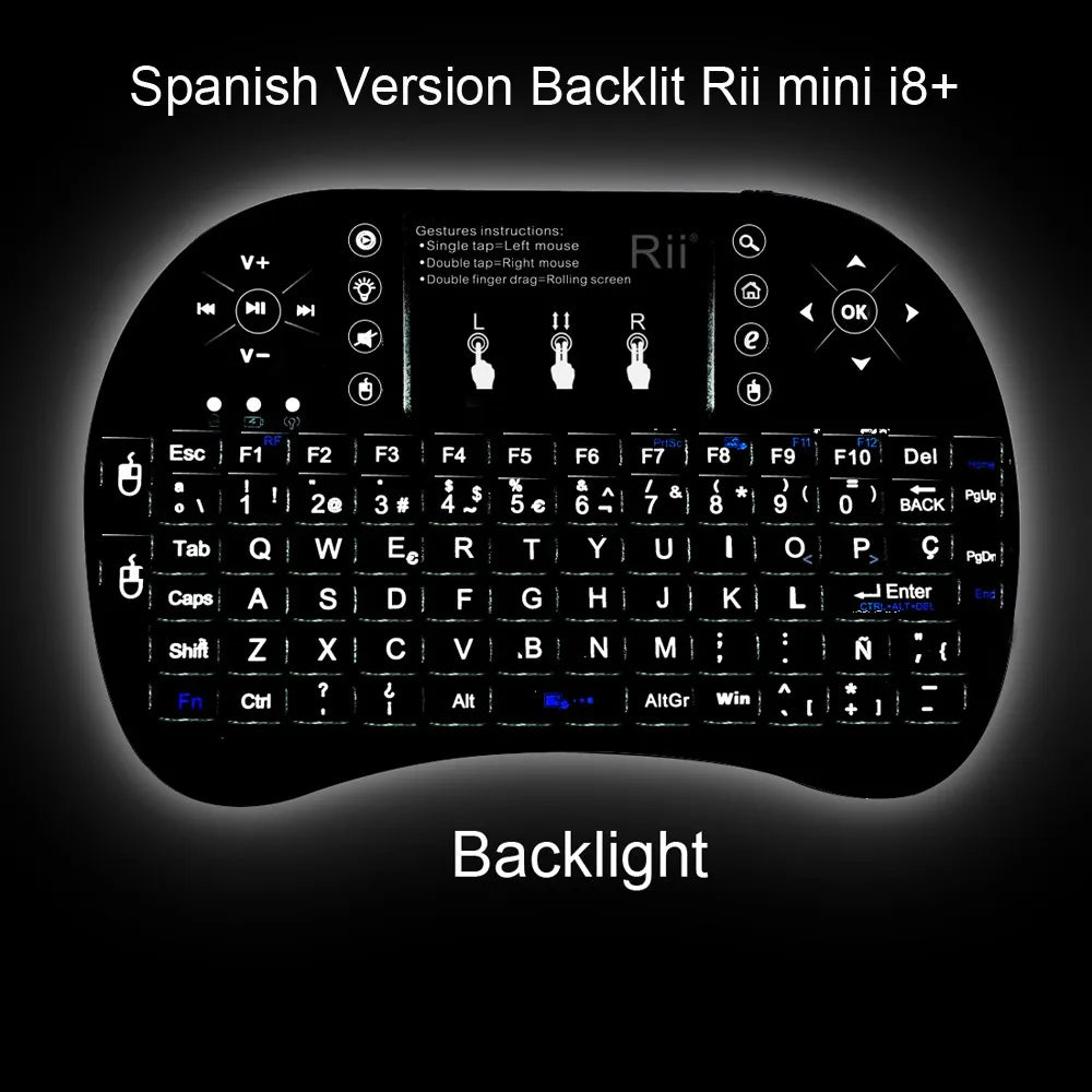 Rii i8+ Mini wireless keyboard 2.4GHz Wireless Keyboard with TouchPad