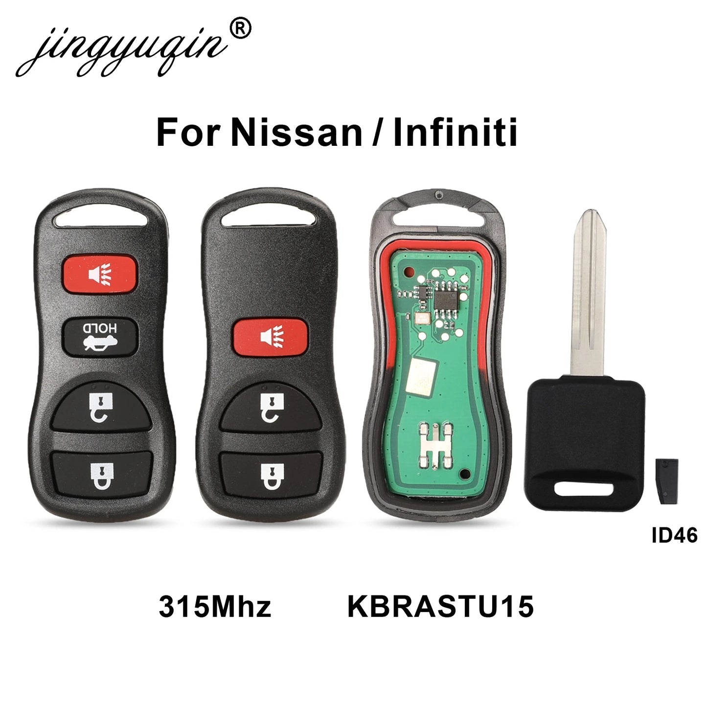315Mhz 3/4 Buttons Car Keyless Entry Remote Key For Infiniti/Nissan