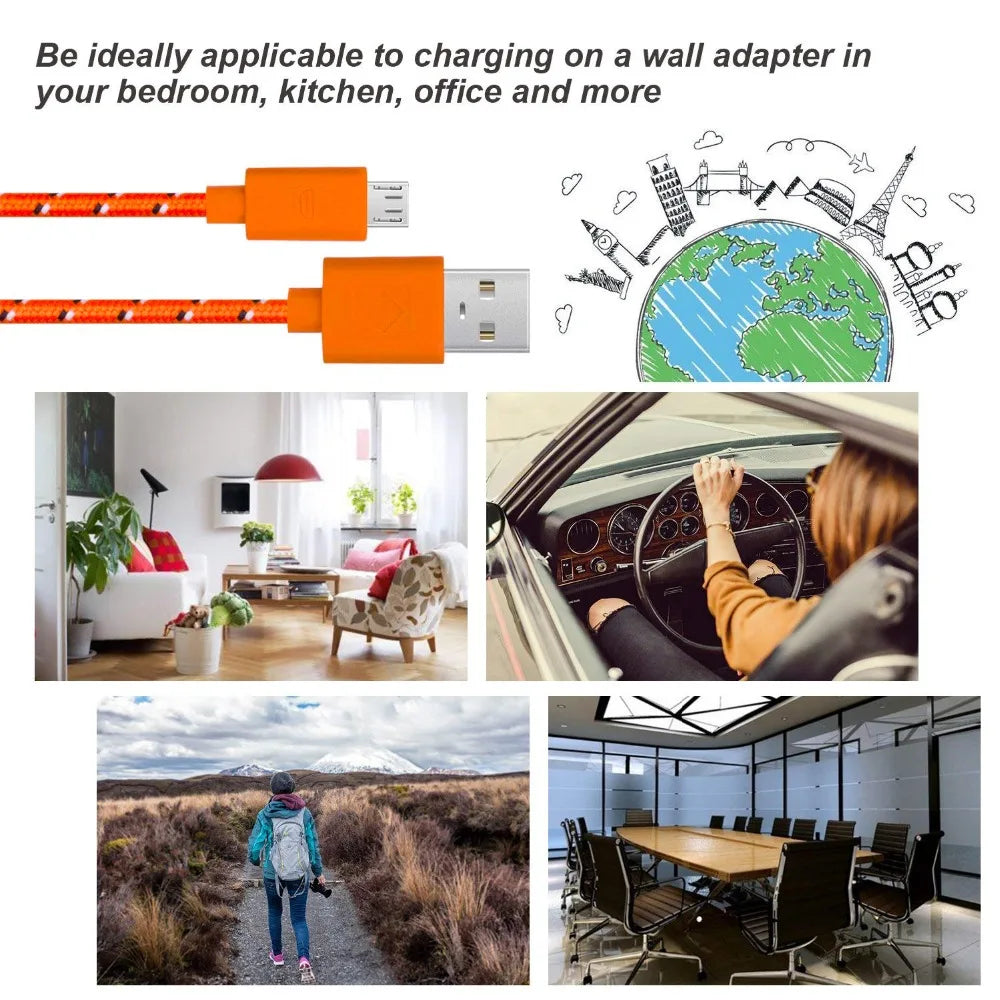 OLAF 5V 2.4A Micro USB Cable 1m 2m 3m Fast Charging Cable For Samsung