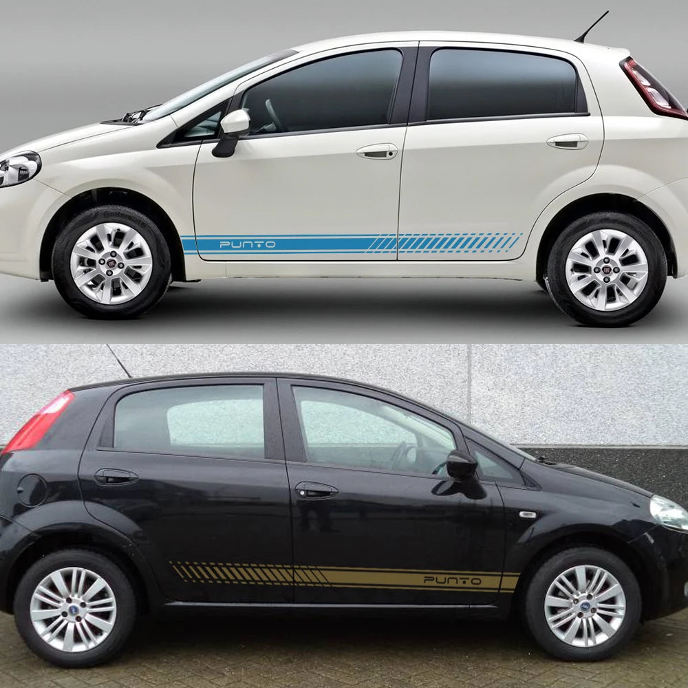 2pcs Car Long Side Stripes Stickers DIY Auto Vinyl Film Decals For