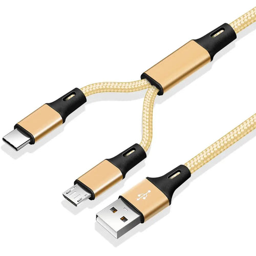 FONKEN 2In1 USB Cable Split Mobile Phone Charger Cable Micro USB Type