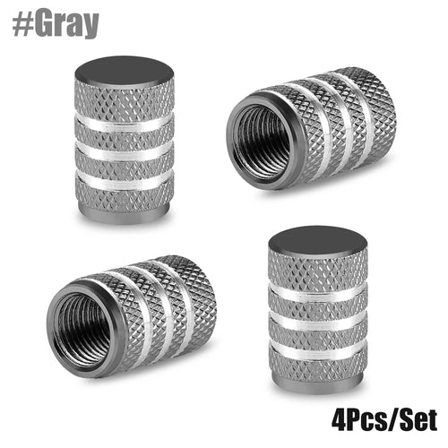 AUTCOAT 4Pcs Aluminum Car Wheel Tire Valve Caps Tyre Rim Stem Covers