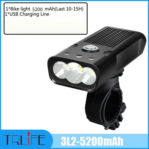 10000LM 8T6 Bike Light Built-in 10000mAh USB Rechargeable Rear Light