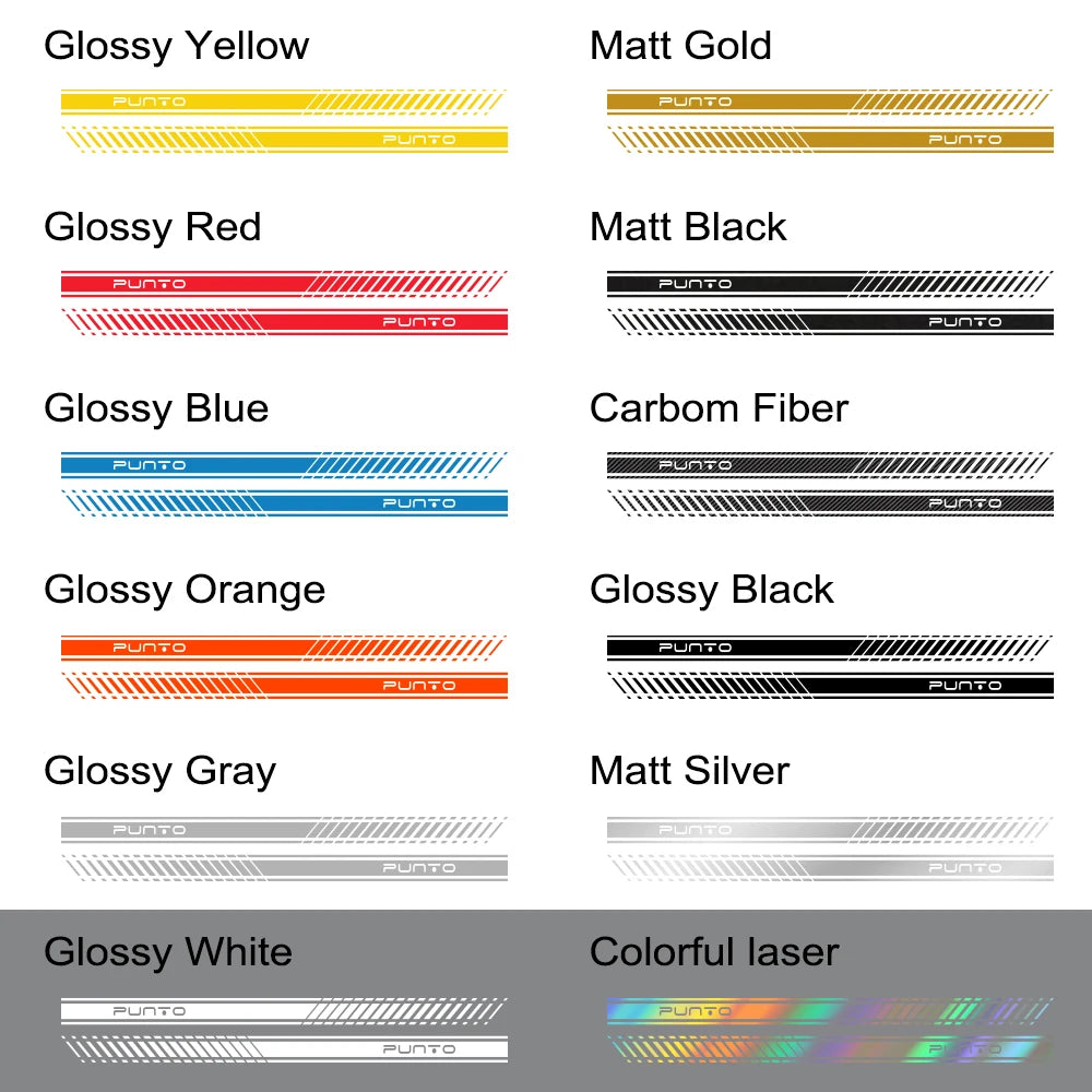 2pcs Car Long Side Stripes Stickers DIY Auto Vinyl Film Decals For